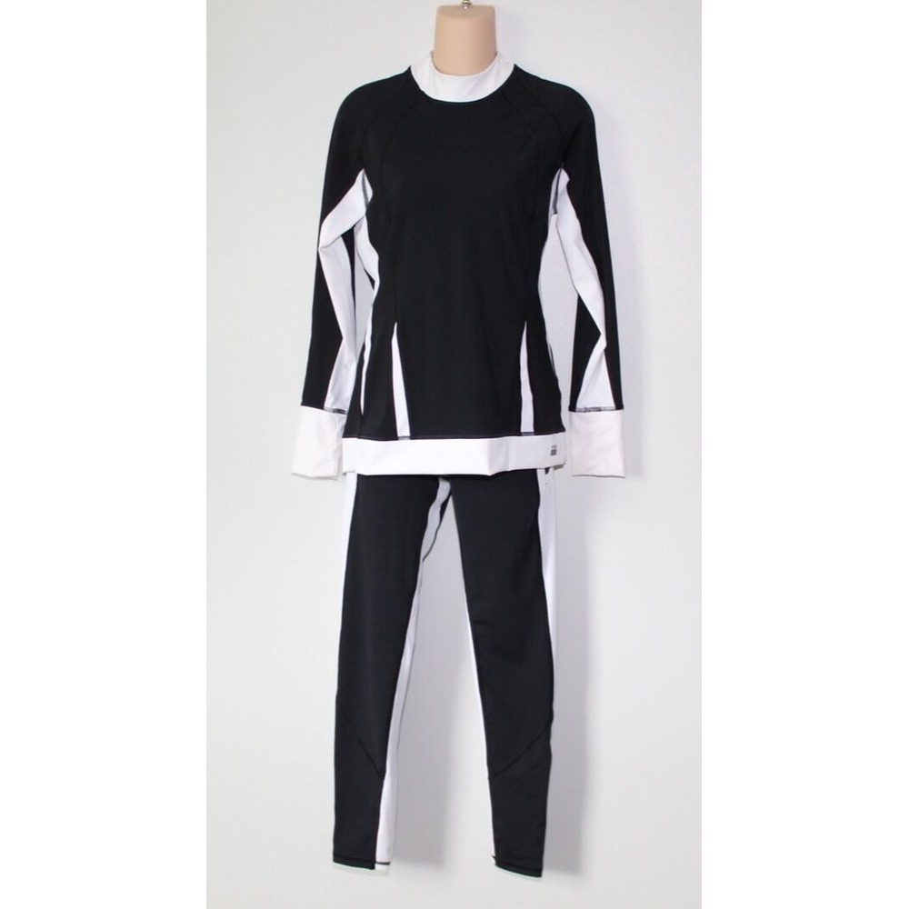 Victoria's Secret VSX Sports Jacket Legging Pants Set Blk Wht Colorblock XS / S - Picture 2 of 14